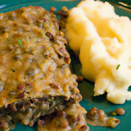 Hearty Vegan Lentil Loaf Paired with Creamy Mashed Potatoes