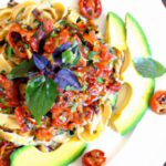 Velvety Avocado Pasta with Juicy Cherry Tomatoes Delight