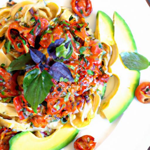 Velvety Avocado Pasta with Juicy Cherry Tomatoes Delight