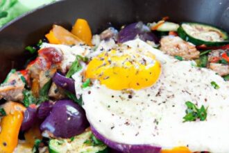 Energize Mornings: Colorful Keto Breakfast Skillet with Veggies