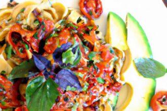 Velvety Avocado Pasta with Juicy Cherry Tomatoes Delight