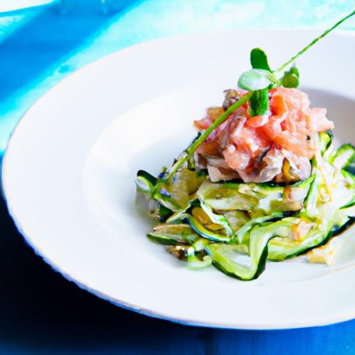 Zucchini Noodles with Smoked Salmon: A Fresh Seafood ⁣Twist