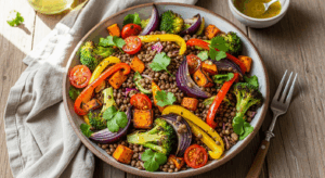 Hearty Lentil & Roasted Veggie Salad