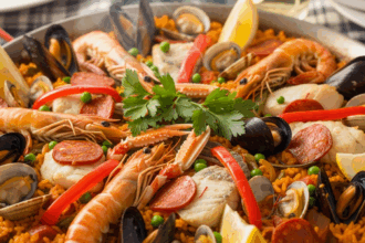 Seafood Paella Infused with Saffron Bliss