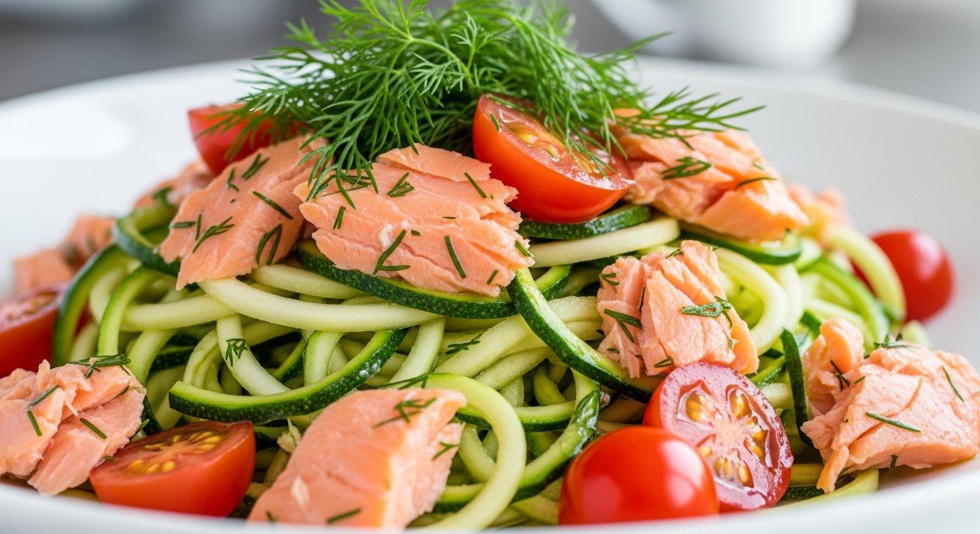 Zucchini Noodles with Smoked Salmon