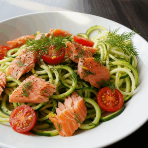 Zucchini Noodles with Smoked Salmon