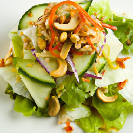 Crunch Into Flavor: Thai Salad with Spicy Peanut Ginger Dressing