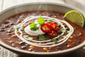Fiery Vegan Black Bean Soup