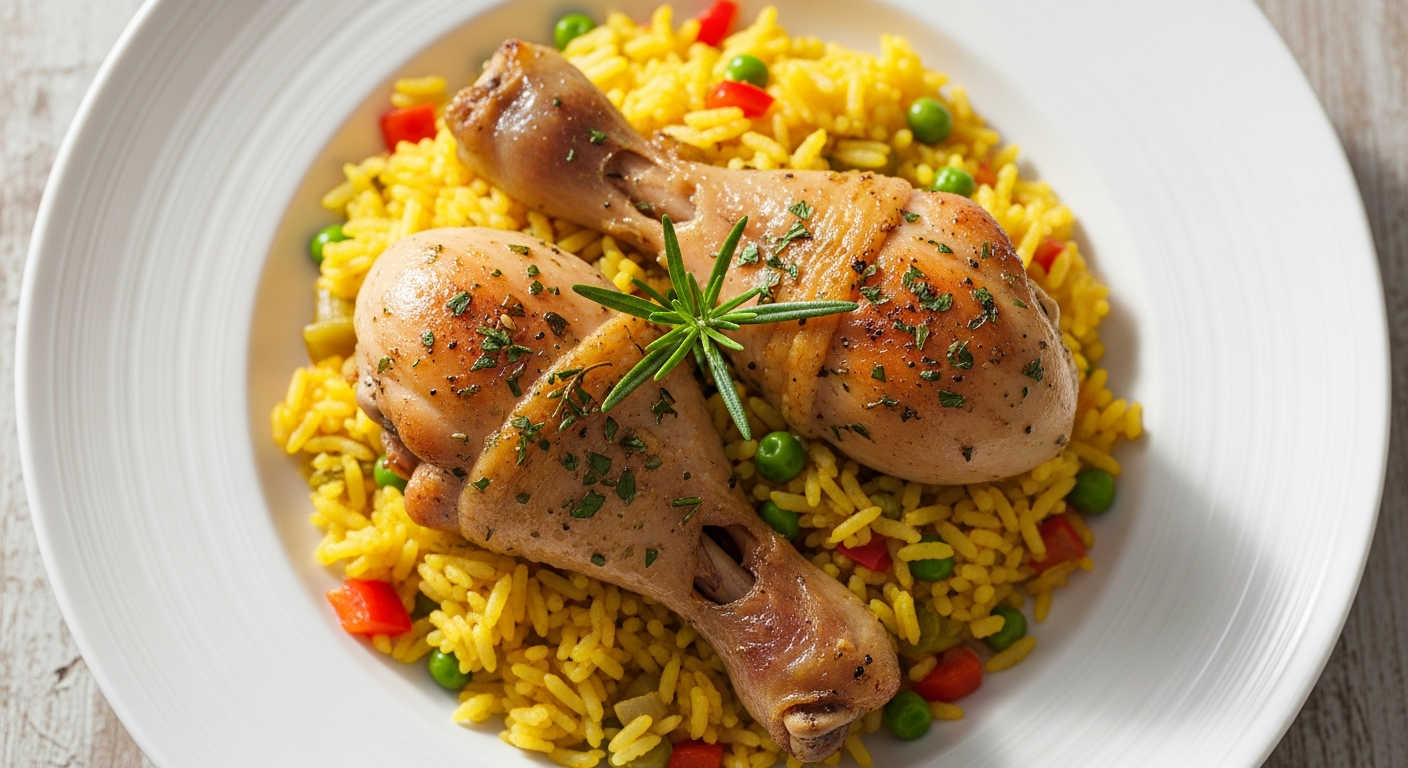 Baked Chicken Drumsticks with Rice