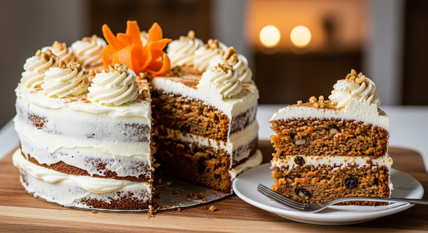 Decadent Carrot Cake with Cream Cheese Frosting Delight