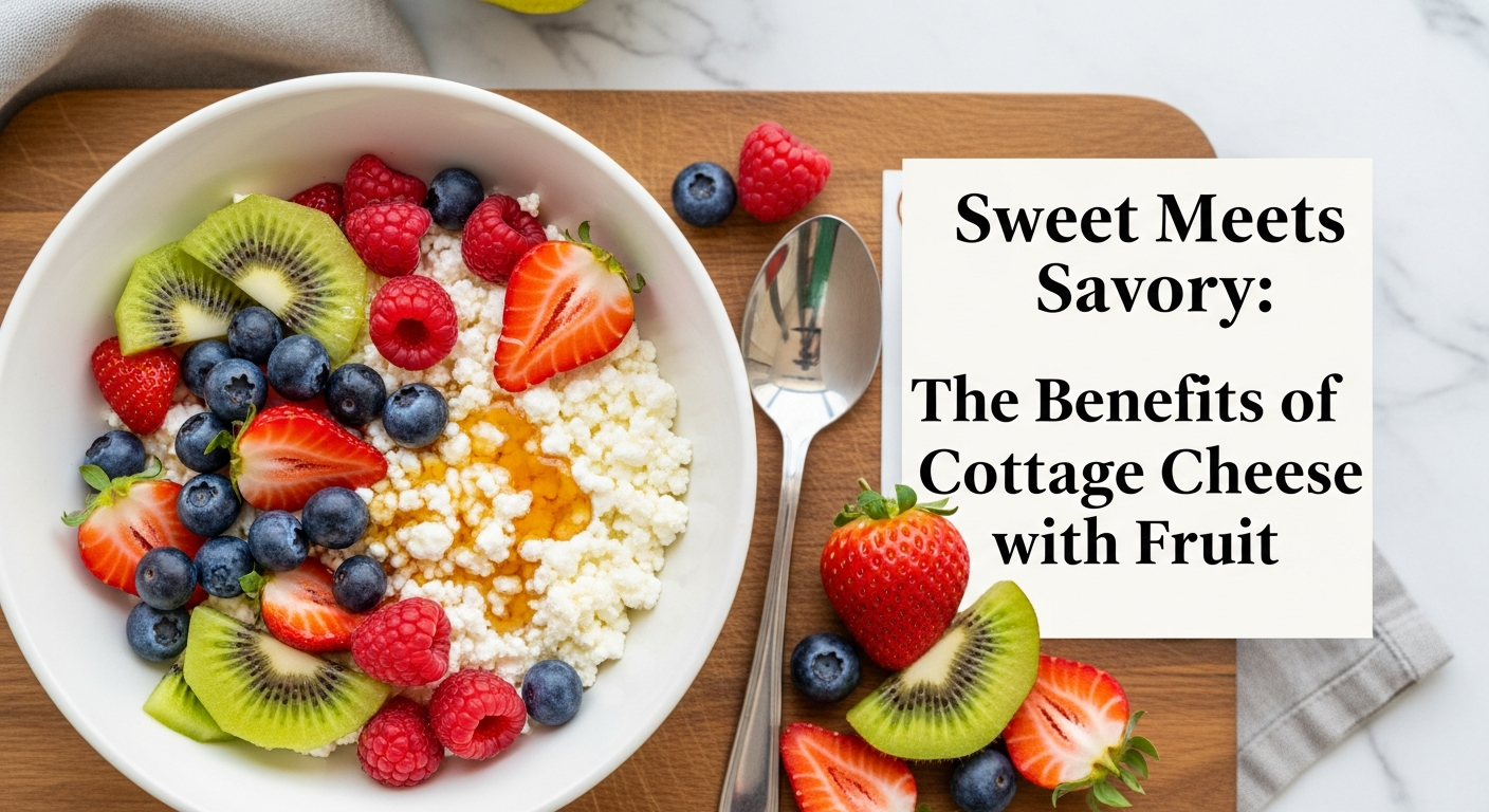 Cottage cheese topped with fresh fruit
