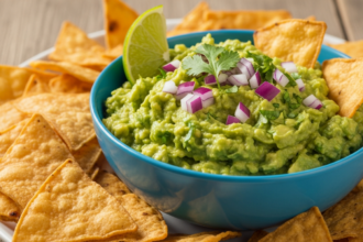 Crunchy Meets Creamy: Guacamole with Baked Tortilla Chips