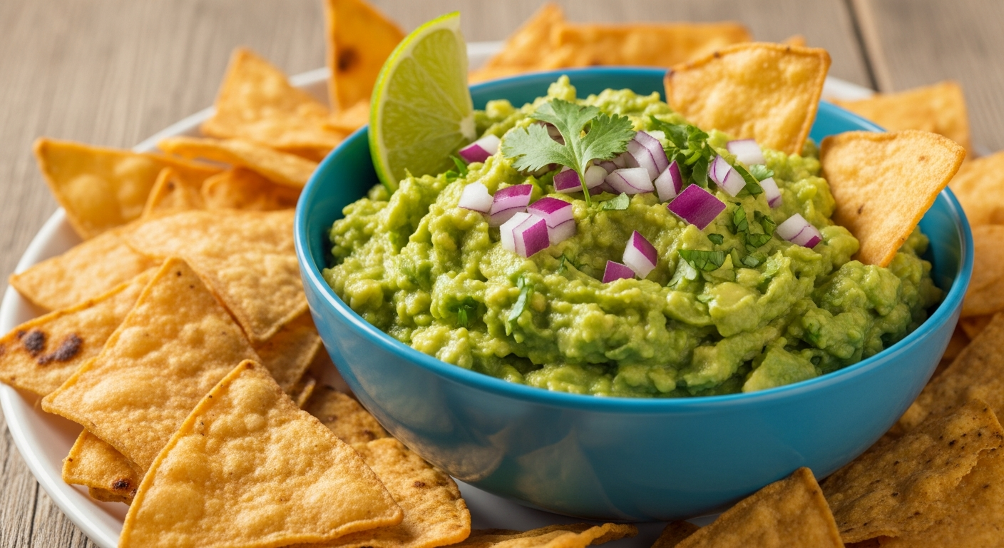 Crunchy Meets Creamy: Guacamole with Baked Tortilla Chips