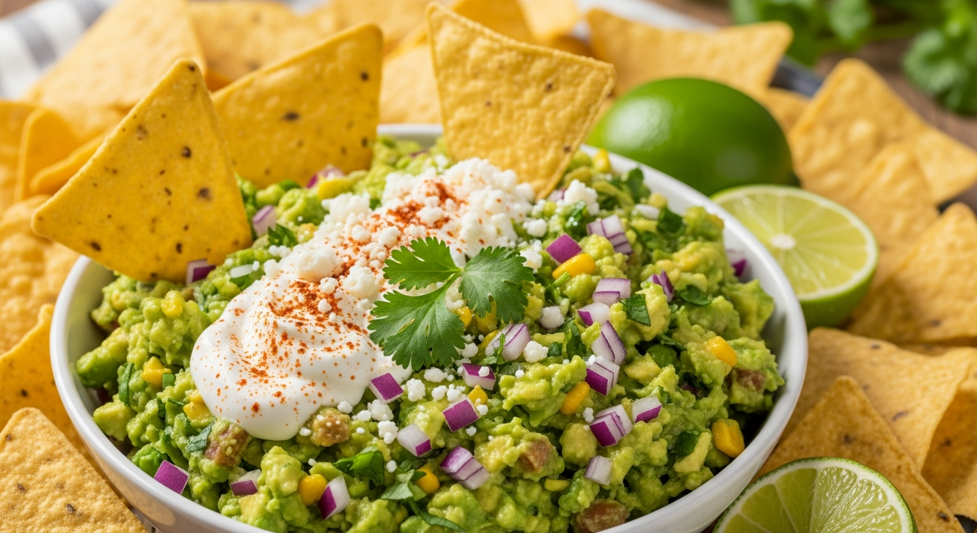 Crunchy Meets Creamy: Guacamole with Baked Tortilla Chips