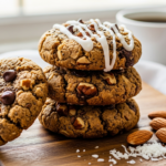 Create a vertical Pinterest pin image (1000x1500) for the recipe " Keto Breakfast Cookies ". Show a close-up of the prepared dish, vibrant and appetizing, with realistic textures and natural lighting. Add the recipe title " Keto Breakfast Cookies " in elegant, clean, and large typography at the top or center. Use a readable, modern font, and make sure the text stands out clearly. Do NOT include any logo or website name. Keep the design simple, professional, and eye-catching.