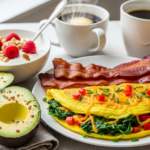 Create a high-quality Pinterest pin image (1000x1500) for the recipe " Keto Breakfast ". Show a beautifully styled close-up of the dish, vibrant and realistic. Add the recipe title " Keto Breakfast ” in large, elegant, and readable typography, and include the website name "[easyrecipz.com]" in smaller, discreet text at the bottom. Use harmonious colors that match a premium Food brand style. Keto Breakfast