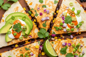 Flavor-Packed Vegan Quesadillas with Black Beans Delight