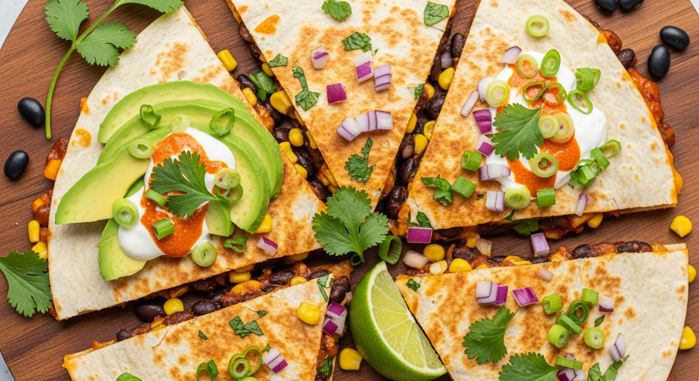 Flavor-Packed Vegan Quesadillas with Black Beans Delight