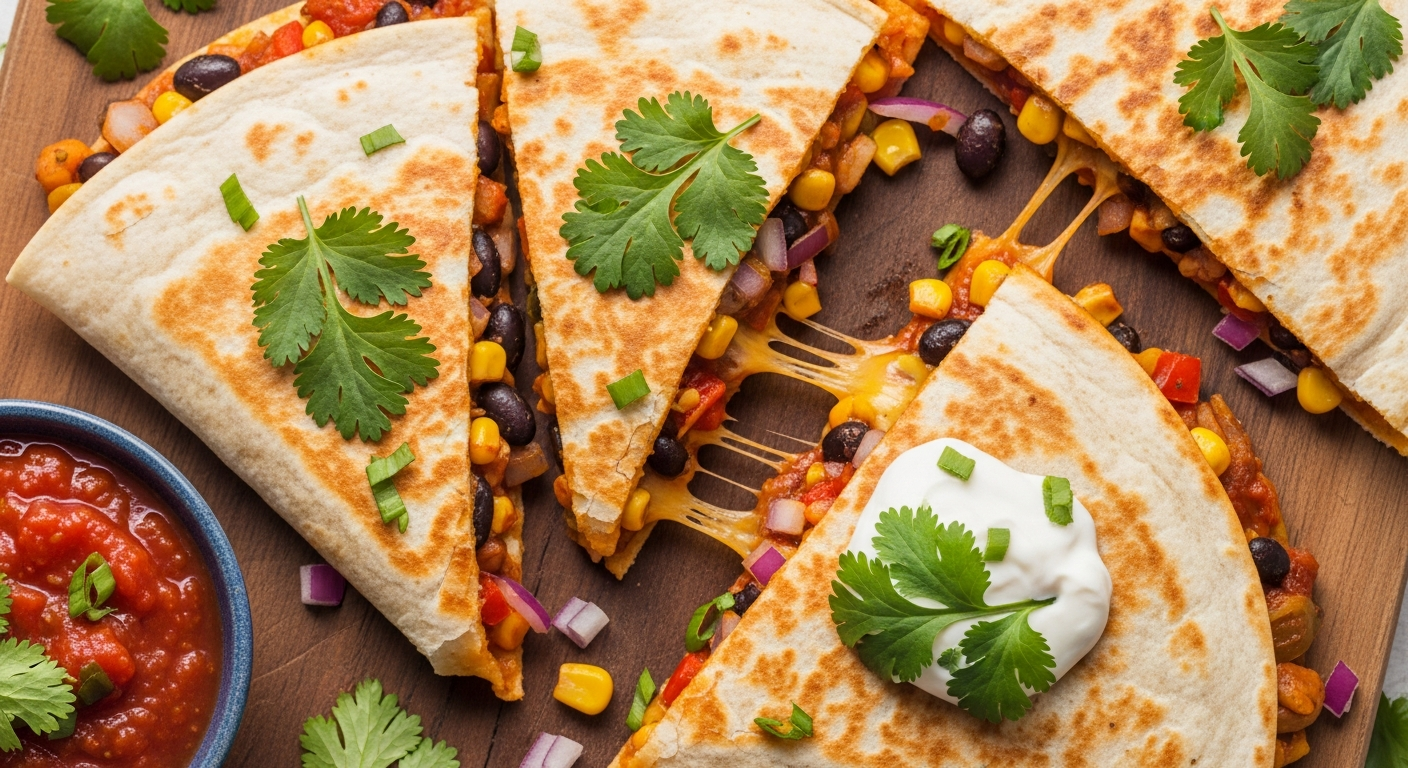 Flavor-Packed Vegan Quesadillas with Black Beans Delight