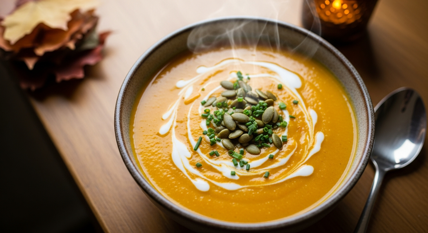 Velvety Butternut & Sweet Potato Soup: Fall’s Creamy Comfort.
