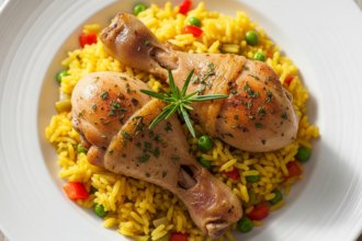 Baked Chicken Drumsticks with Rice