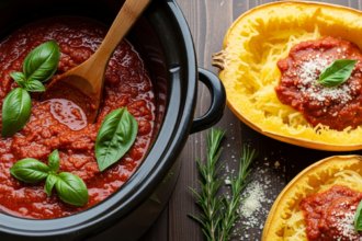 Slow-Cooker Sauce & Spaghetti Squash: Easy, Flavorful Meal