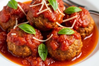 Savory Turkey Meatballs Simmered in Rich Tomato Sauce
