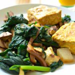 Wholesome Tofu Scramble with Spinach and Mushrooms Delight