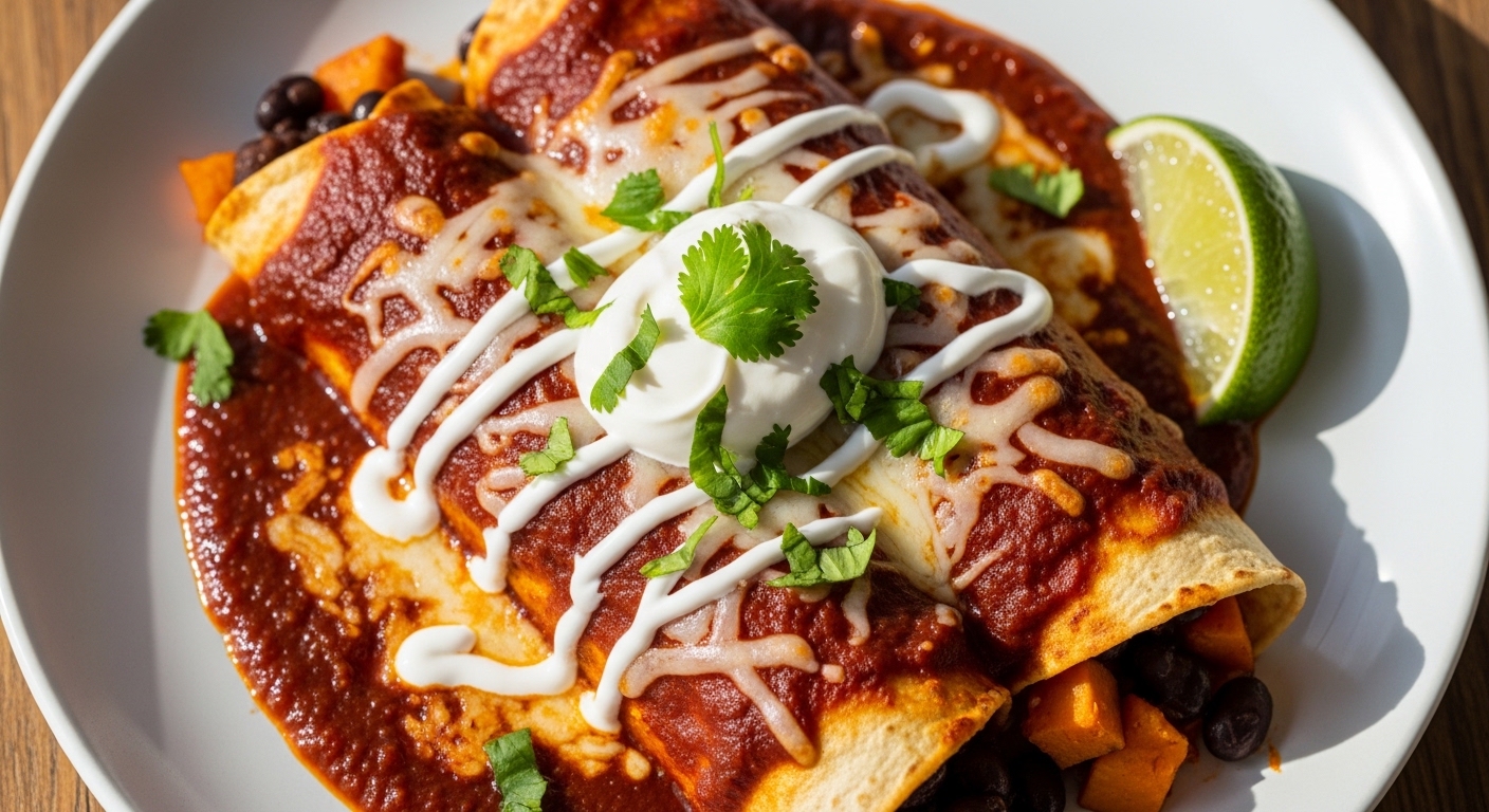 Hearty Sweet Potato Black Bean Enchiladas: A Flavorful Twist