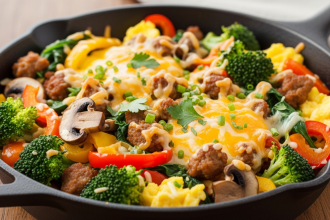 Colorful Keto Breakfast Skillet: Veggie-Packed Morning Fuel