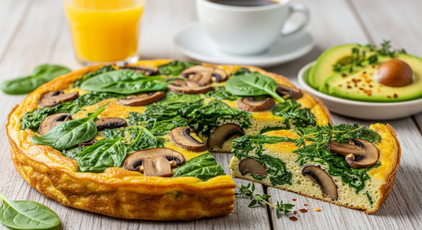 Keto Frittata Delight: Spinach & Mushroom Power Breakfast
