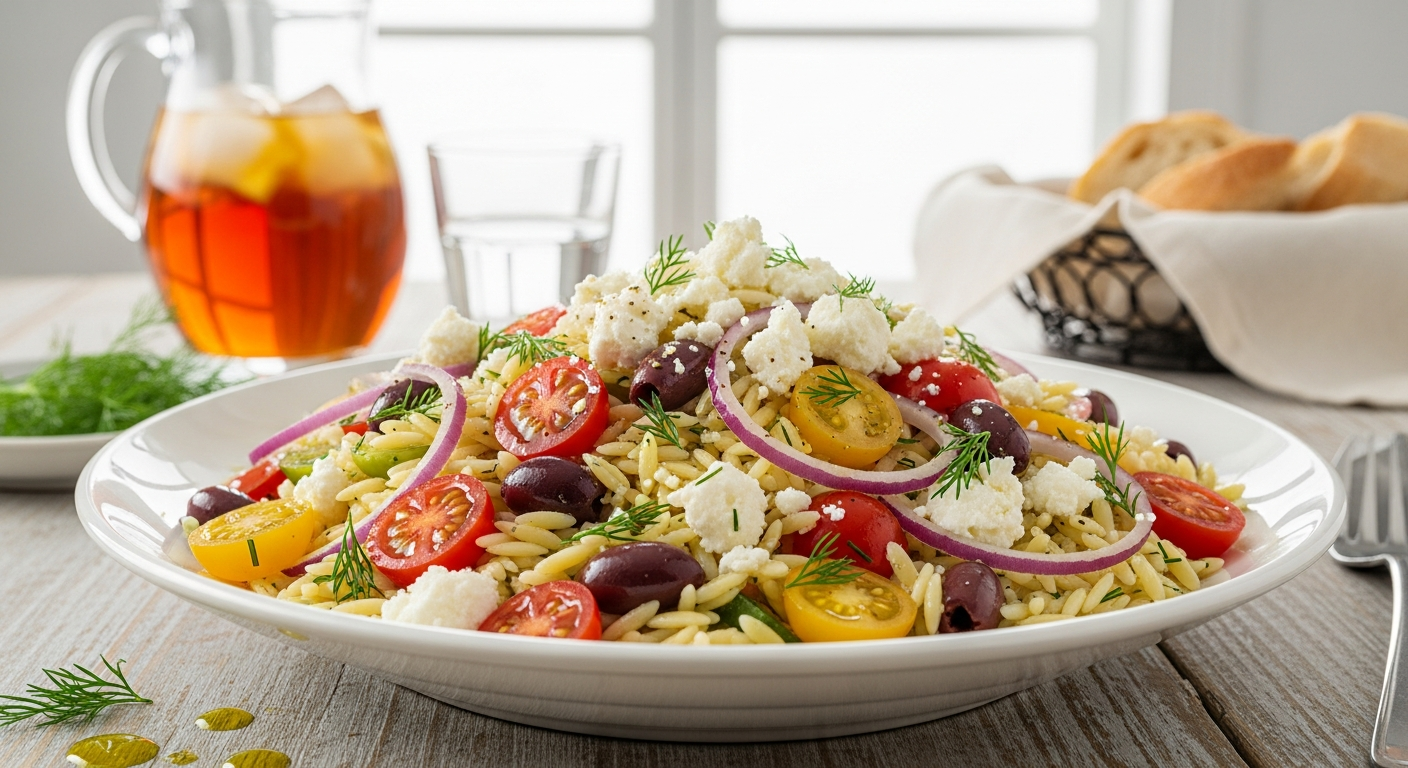 Bright and Tangy: Orzo Salad with Creamy Feta Delight