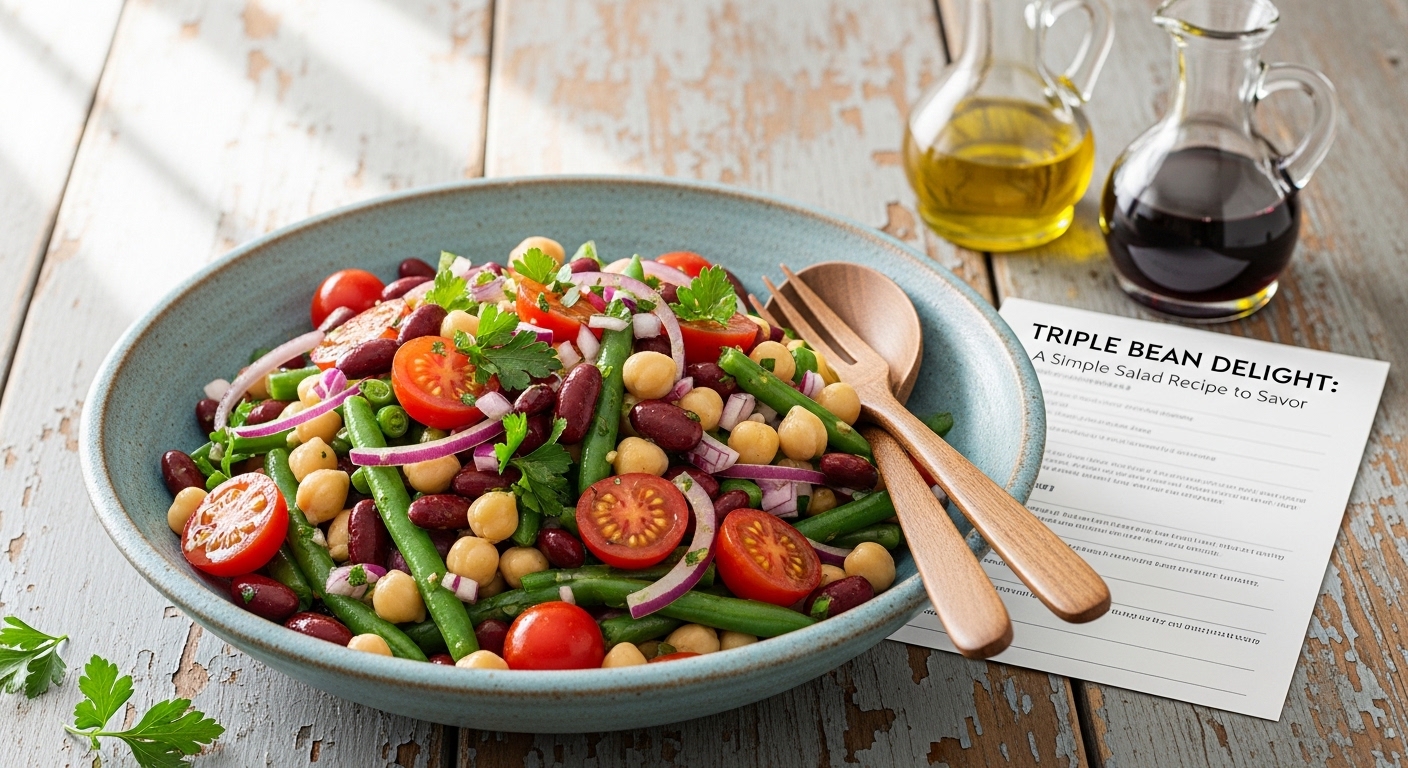 Triple Bean Delight: A Simple Salad. Triple Bean Salad