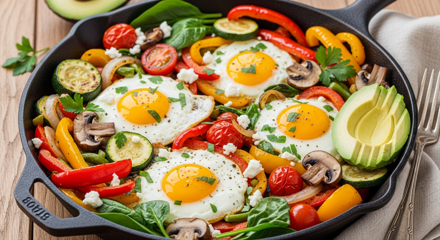 Colorful Keto Breakfast Skillet: Veggie-Packed Morning Fuel