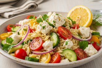 Bright and Tangy: Orzo Salad with Creamy Feta Delight