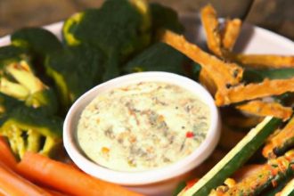 Crunchy Veggie Sticks Meet Creamy Ranch Dip Delight
