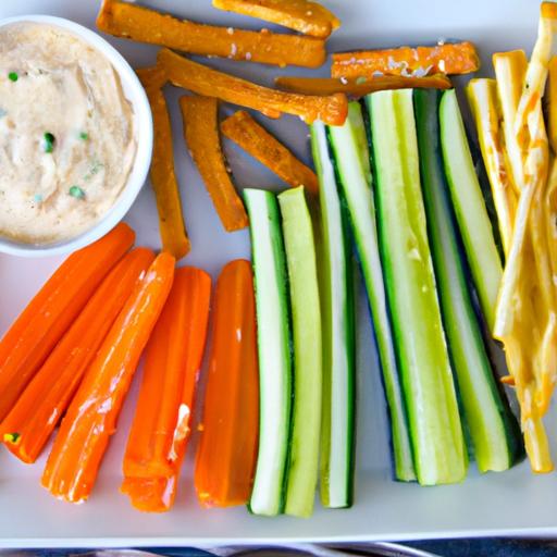 Crunchy Veggie Sticks Meet Creamy Ranch Dip Delight