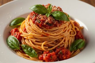 The Art of Spaghetti with Classic Marinara Sauce Delight