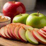 Crunchy Apple Slices Paired with Creamy Sunflower Butter Delight